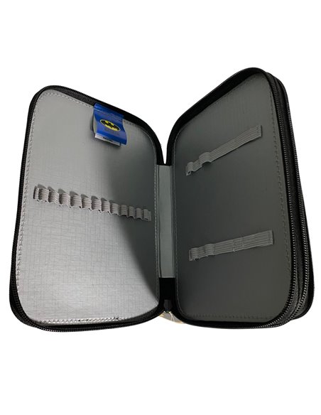 BMPE1702-3,Penar neechipat Pigna 2 fermoare, Motiv Batman, Negru