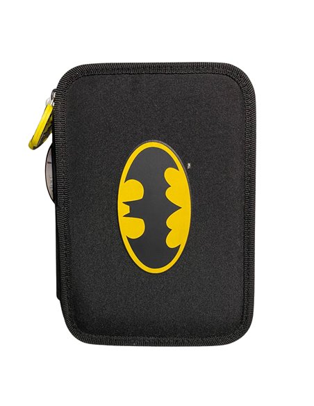 BMPE1702-3,Penar neechipat Pigna 2 fermoare, Motiv Batman, Negru