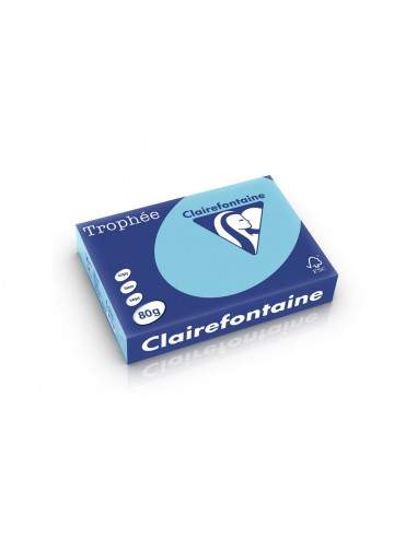 Hârtie color Clairefontaine Pastel, Albastru, 500