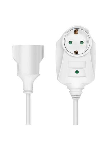LPS275,PRELUNGITOR LOGILINK, Schuko X 1, Schuko transfer X 1, IP20, 230 V/16 A, 50 Hz, max. 3500 W, 3m, alb "LPS275" (include TV