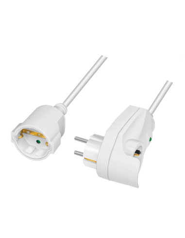 LPS275,PRELUNGITOR LOGILINK, Schuko X 1, Schuko transfer X 1, IP20, 230 V/16 A, 50 Hz, max. 3500 W, 3m, alb "LPS275" (include TV