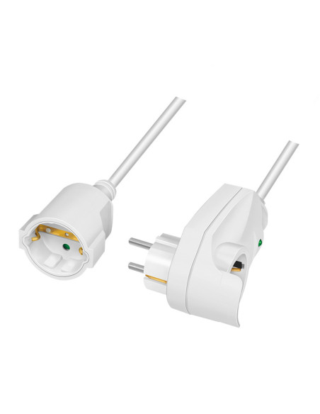 LPS275,PRELUNGITOR LOGILINK, Schuko X 1, Schuko transfer X 1, IP20, 230 V/16 A, 50 Hz, max. 3500 W, 3m, alb "LPS275" (include TV