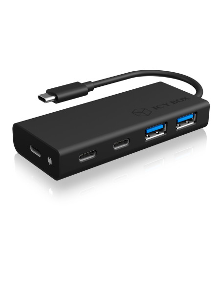 RY-IB-HUB1426-CPD,HUB extern Icy Box, porturi USB: USB 3.0 x 2, USB-C x 2, USB-C x 1 PD 60W, conectare prin USB Type-C, cablu 0.