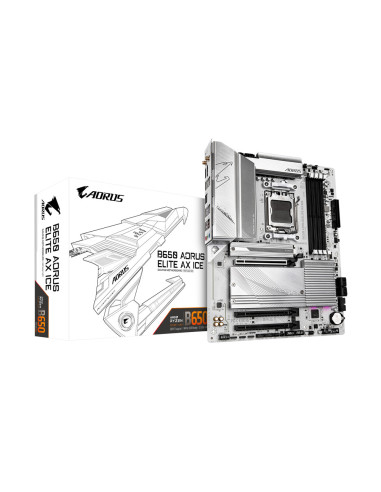 B650 A ELITE AX ICE,Placa de baza Gigabyte B650 AORUS ELITE AX ICE AM5 4x DDR5, 3x PCIE x16, 3x M.2, 1x DP 1x HDMI, 4x SATA 6GB/