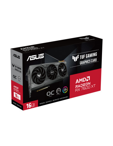 TUF-RX7600XT-O16G-GAMING,ASUS TUF Gaming TUF-RX7600XT-O16G-GAMING, Radeon RX 7600 XT, 16 Giga Bites, GDDR6, 128 bit, 7680 x 4320