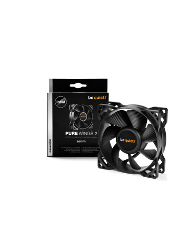 BL037,Ventilator be quiet! "PURE WINGS 2"80mm 1900 rpm, Rifle bearing, 4-pin PWM, "BL037"