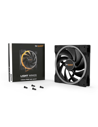 BL075,Ventilator be quiet! "LIGHT WINGS"140mm 2200 rpm, Rifle bearing, 4-pin PWM, ARGB LED, "BL075"
