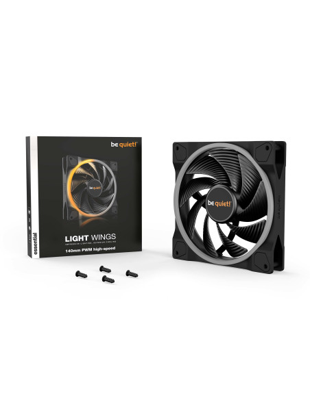 BL075,Ventilator be quiet! "LIGHT WINGS"140mm 2200 rpm, Rifle bearing, 4-pin PWM, ARGB LED, "BL075"