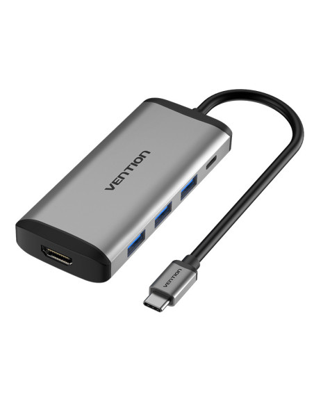 CNBHB,Docking Station Vention, porturi: HDMI (M), 3 x USB 3.2 gen1, PD 100 W, conectare prin USB Type-C (T), rata transfer 5 Gbp