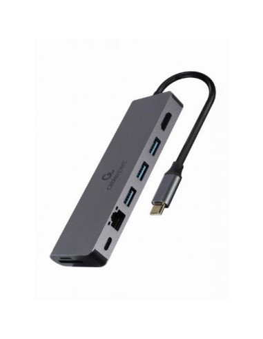 A-CM-COMBO5-05,Docking Station Gembird universal, 5-in-1, conectare PC USB Type C, USB-C x 1, USB-A 3.1 x 3, porturi video HDMI 