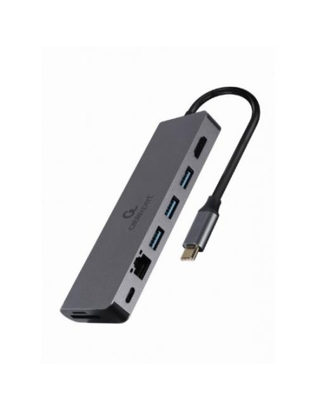 A-CM-COMBO5-05,Docking Station Gembird universal, 5-in-1, conectare PC USB Type C, USB-C x 1, USB-A 3.1 x 3, porturi video HDMI 