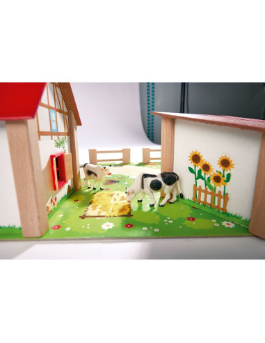 S100004309,Ferma din lemn Eichhorn 51x36x17 cm cu 20 accesorii