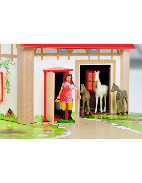 S100004309,Ferma din lemn Eichhorn 51x36x17 cm cu 20 accesorii