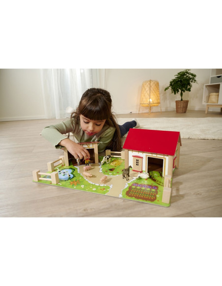 S100004309,Ferma din lemn Eichhorn 51x36x17 cm cu 20 accesorii