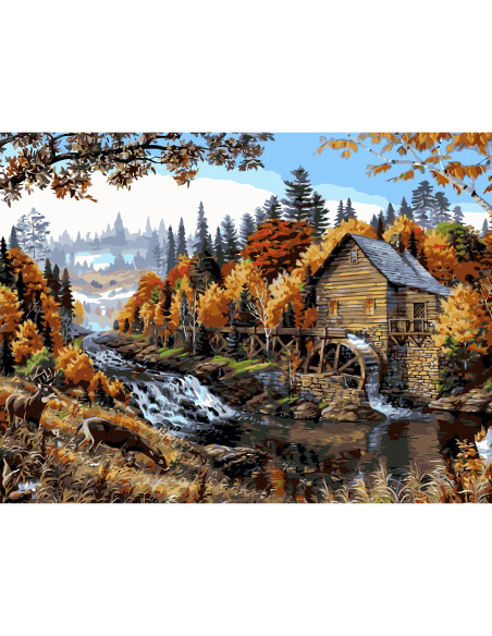 GBN250_4050,Goblen cu Diamante patrate, 40x50 cm, Atmosfera de Toamna, GBN-250