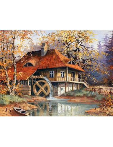 GBN243_4050,Goblen cu Diamante patrate, 40x50 cm, Toamna in Actiune, GBN-243