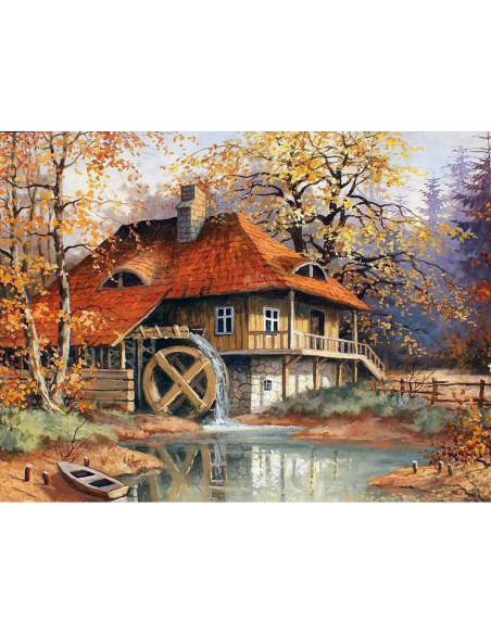 GBN243_4050,Goblen cu Diamante patrate, 40x50 cm, Toamna in Actiune, GBN-243