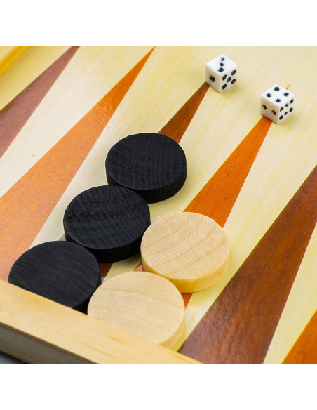 S3838,Joc 3 in 1: sah, table, dame! Cutie lemn, 34x17 cm