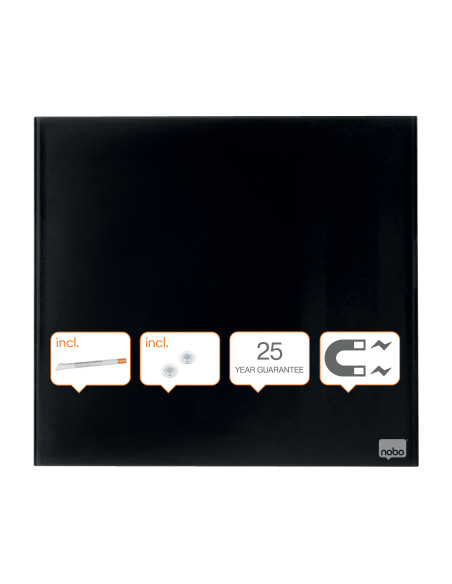 NB1903950,Tabla magnetica sticla 30*30 cm neagra+accesorii diamond nobo
