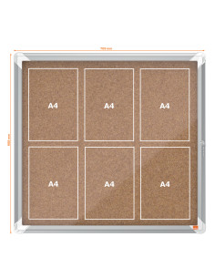 NB1902562,Avizier pluta 6*a4 carcasa pt interior metalica nobo 2