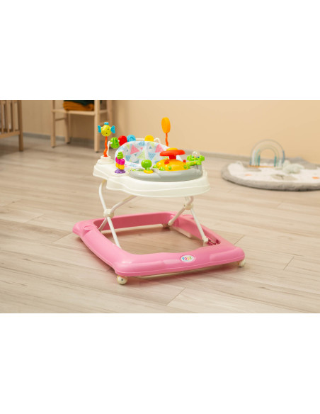 TOYZ-20391,Premergator cu scaun rotativ 360° maxim 12 Kg Toyz STEPP Roz