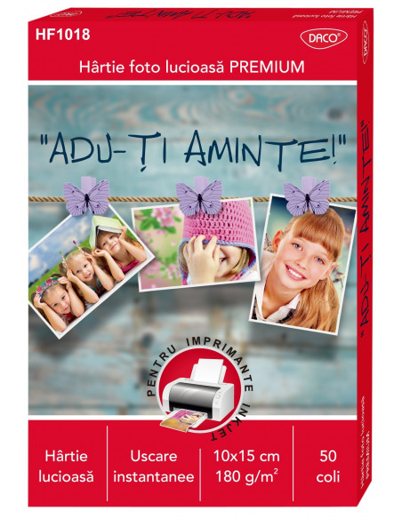 HF1018,Hartie foto 10x15 cm 180g 50 coli daco hf1018