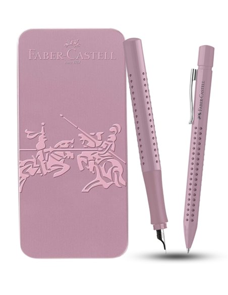 FC201528,Set stilou FC201528 M + Pix grip Faber-Castell, Rose