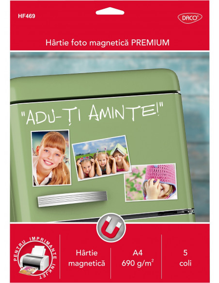 HF469,HARTIE FOTO MAGNETICA A4 690G 5 COLI DACO HF469
