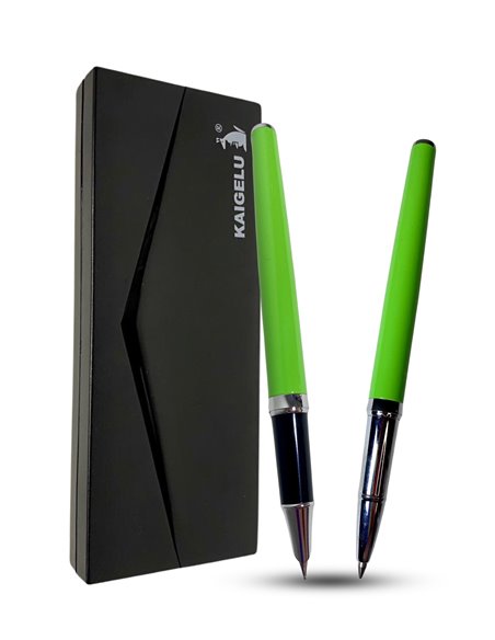 S388/VERDE,Set Kaigelu S388 - Stilou cu penita ascunsa + pix, Verde