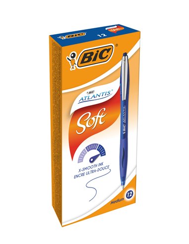 BC9021322,Pix cu mecanism BIC Atlantis Clic soft, Albastru