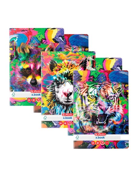 9491970-5,Set 5 x Caiet Herlitz A4 60 file Matematica 70g/mp, Color Animals