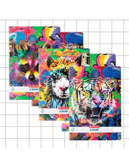9491970-5,Set 5 x Caiet Herlitz A4 60 file Matematica 70g/mp, Color Animals