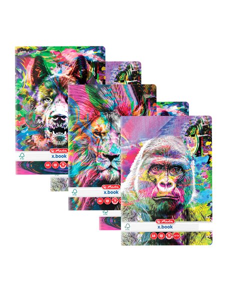 9491960-5,Set 5 x Caiet Herlitz A4 60 file Dictando 70g/mp, Color Animals