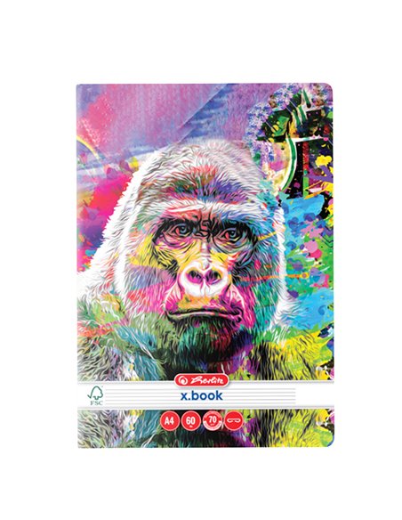9491960-5,Set 5 x Caiet Herlitz A4 60 file Dictando 70g/mp, Color Animals