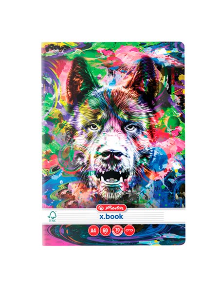 9491960-5,Set 5 x Caiet Herlitz A4 60 file Dictando 70g/mp, Color Animals