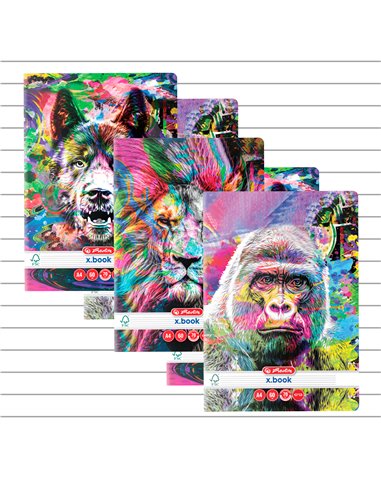 9491960-5,Set 5 x Caiet Herlitz A4 60 file Dictando 70g/mp, Color Animals