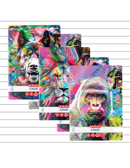 9491960-5,Set 5 x Caiet Herlitz A4 60 file Dictando 70g/mp, Color Animals