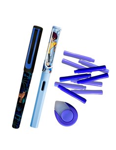 EAN-018426,Set roller + stilou bleu cu penita ascunsa si cerneala termosensibila + Rezerve, radiera