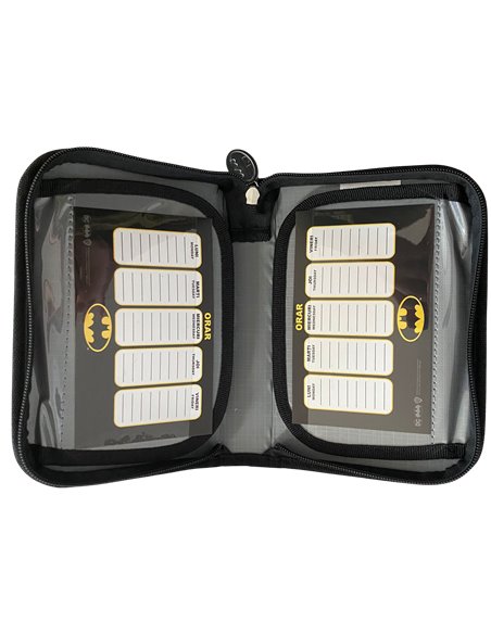 BMPE2301-1,Penar neechipat 1 fermoar si 2 extensii, Motiv Batman, Negru