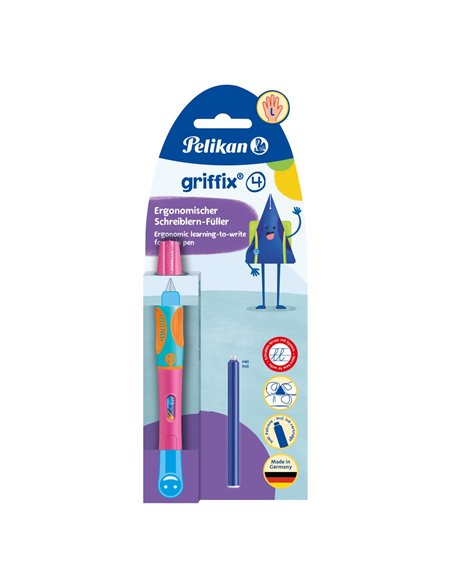 820318,Stilou Griffix, penita L pentru stangaci, culoare Lovely Pink