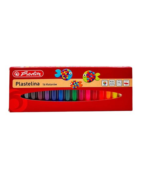 9570797,Plastilina Herlitz, set 16 culori, in cutie de carton 9570797,Plastilina Herlitz, set 16 culori, in cutie de carton