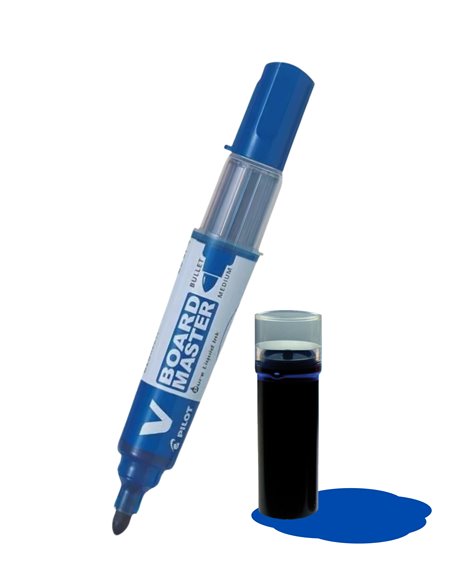 VBA,Set marker whiteboard Pilot VBoard + rezerva, Albastru