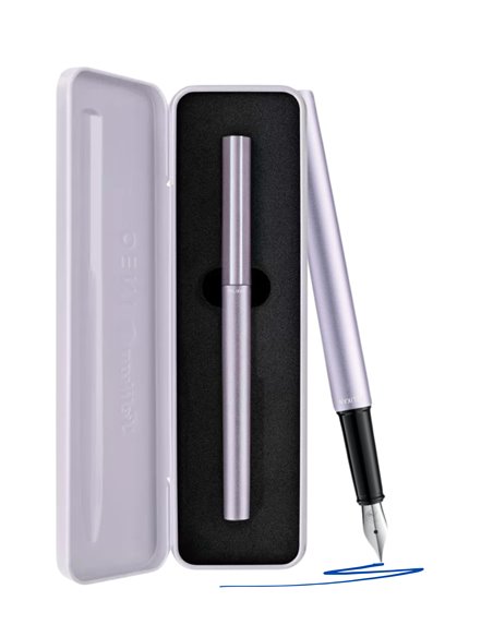 823678,Stilou Ineo Elements Herlitz, penita M, in cutie metalica pentru cadou, Lavander Scent