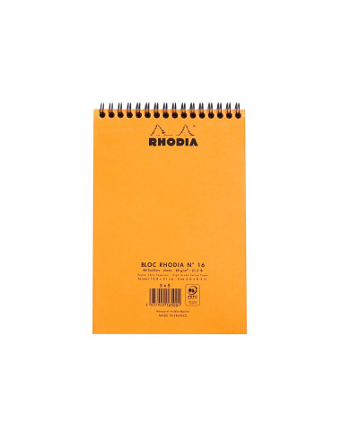 CAI056,Blocnotes A5 Spiral Pad Rhodia Classic Orange