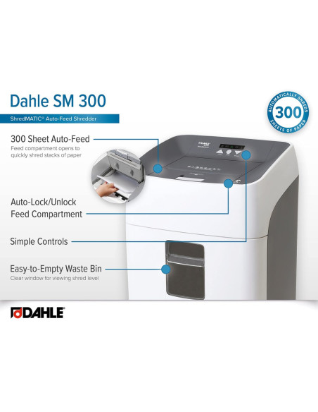 DIS093,Distrugător documente 300 file Dahle ShredMATIC