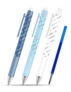 EAN-018617,Set 3 pixuri cu cerneala termosensibila + 1 mina de rezerva, Alb/albastru