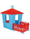 PL-06-443-BL,Casuta cu gard pentru copii Pilsan Stone House with Fence blue