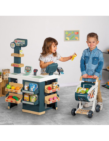 S7600350239,Magazin pentru copii Smoby Super Market cu 42 accesorii