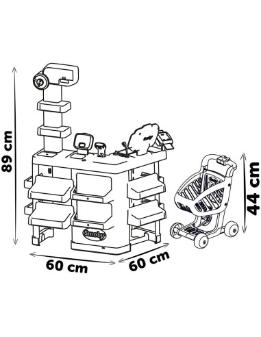 S7600350239,Magazin pentru copii Smoby Super Market cu 42 accesorii