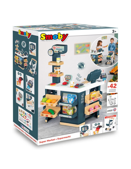S7600350239,Magazin pentru copii Smoby Super Market cu 42 accesorii